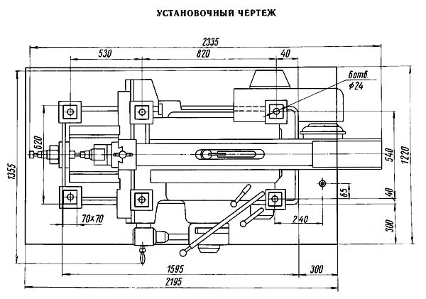 7Б35 Настановне креслення поперечно-строгального верстата